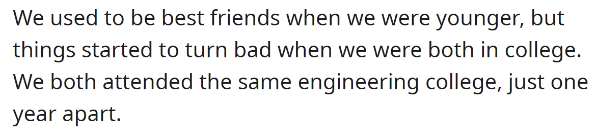 They were best friends but grew apart during college: