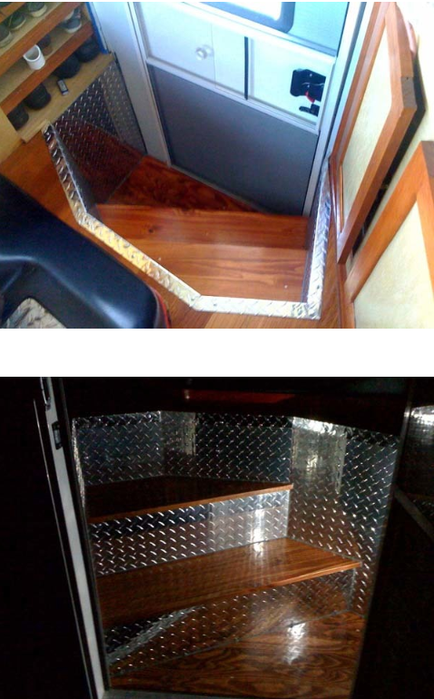 The stairs to the luxury RV were impressive.
