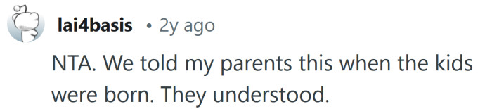 She should understand.