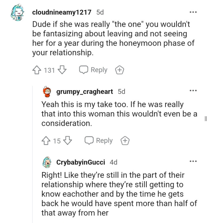 The OP would not be thinking about leaving if she was the one