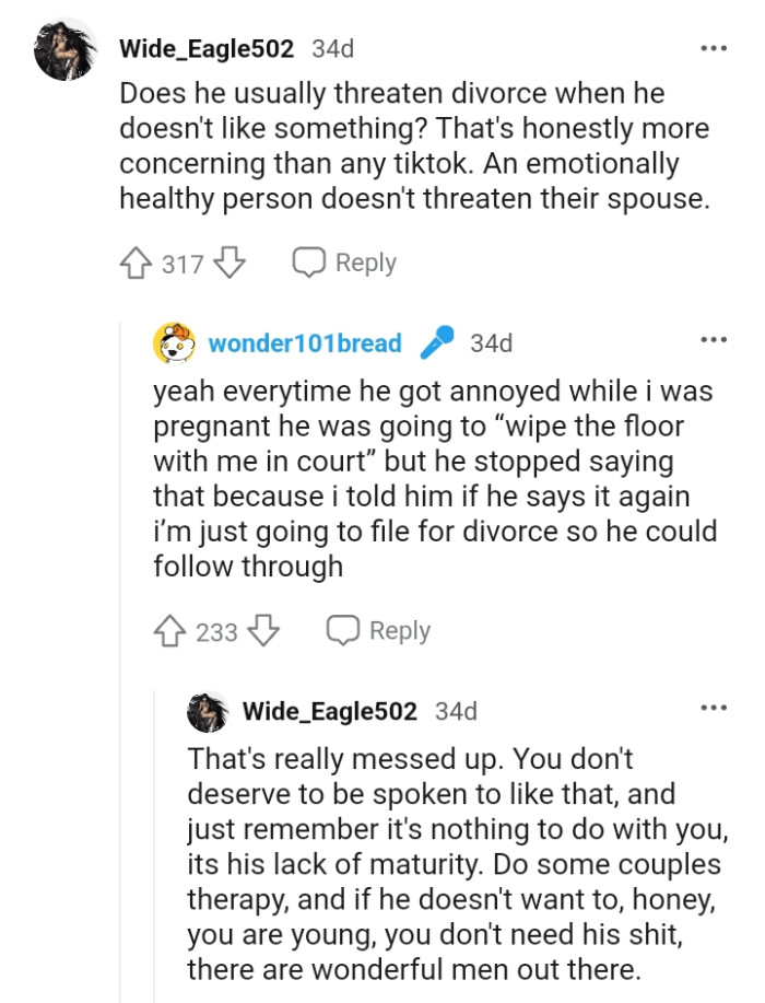 And the comments from other Redditors roll in...