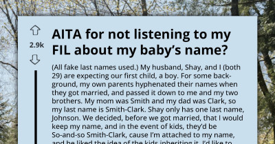 Couple Refuses To Name Their Baby After Family Tradition, Father-In-Law Cuts Contact Over It