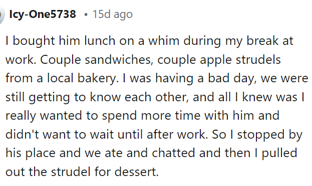 This is so cute, and we hope that they last together forever because she was really thinking about him.