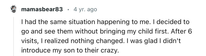 This Redditor was in a similar situation, but their parents weren’t prepared to change