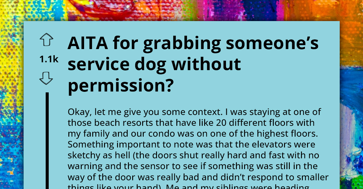 Person Gets Into Fight With Karen After Pushing Their Service Animal To Save Them From Elevator Mishap, Asks If They're In The Wrong