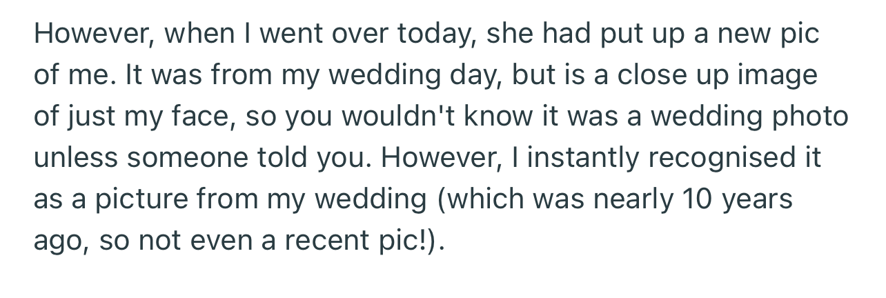 OP Went Over to Her Mom’s House, Only to Discover That the Woman Had Put Up a Picture from Her Wedding