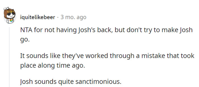 NTA for not backing up Josh, but forcing his attendance?