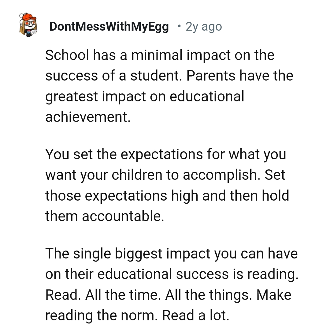 The OP should set the expectation for what he wants his kids to accomplish