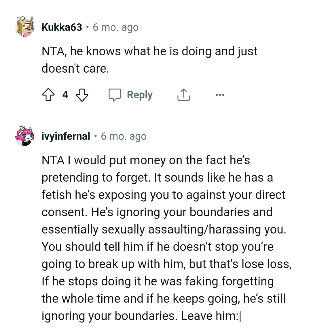 The OP should break up with him if he doesn't stop