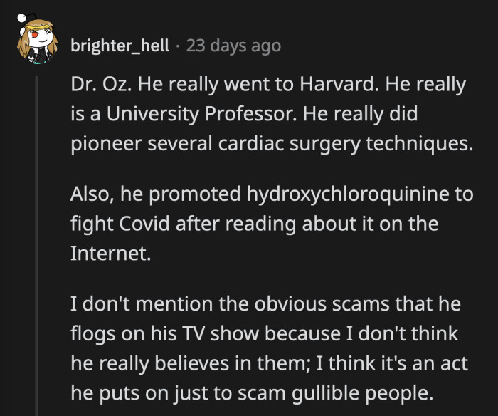 18. Money is more important than integrity and the oath you promised to uphold.