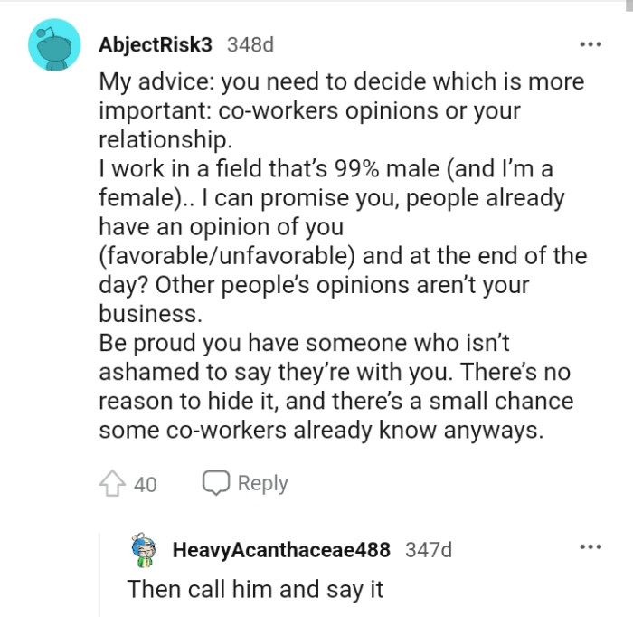 The OP should be proud to have someone who isn't ashamed