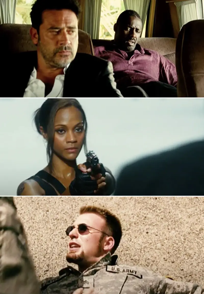 27. The Losers, starring Idris Elba (Heimdall, Zoe Saldana (Gamora), and Chris Evans (Captain America)