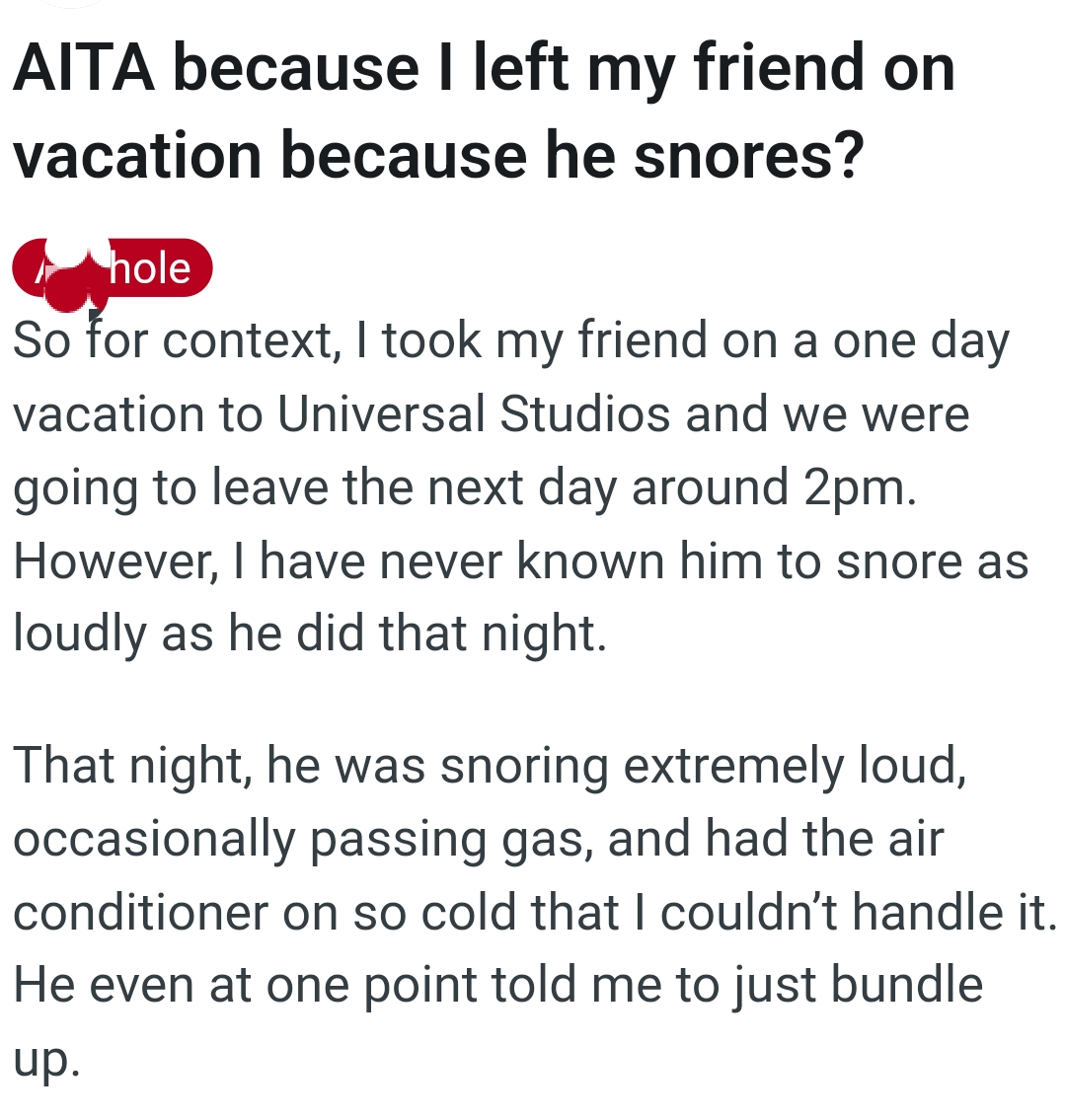 The OP kicks off her story