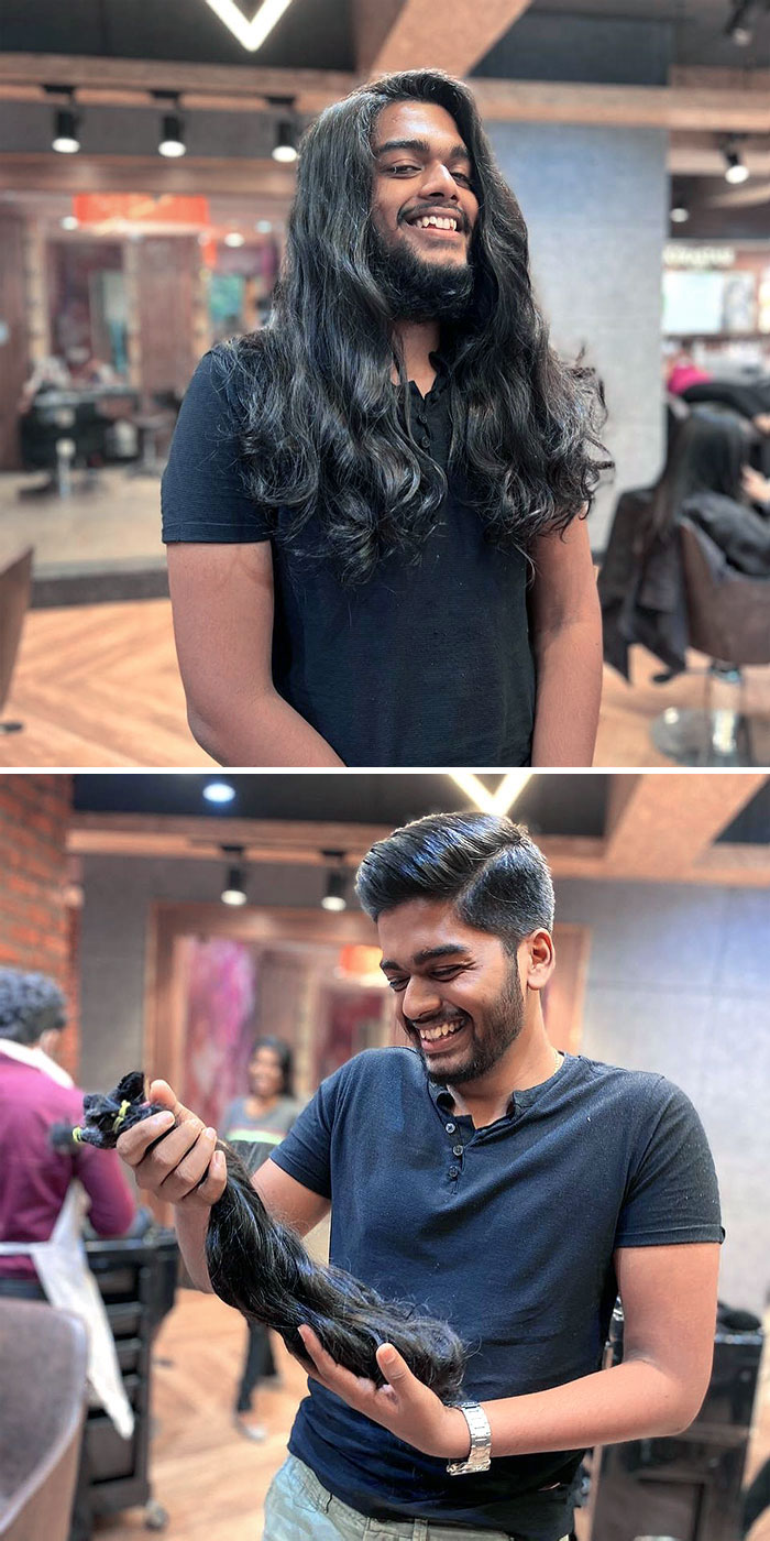 15. Before And After I Donated My Hair