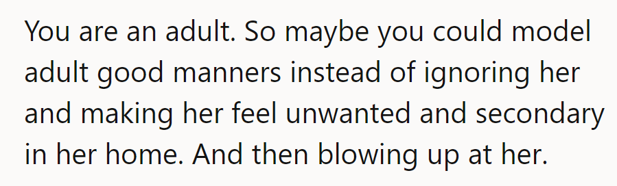 Fair point! She'll add 