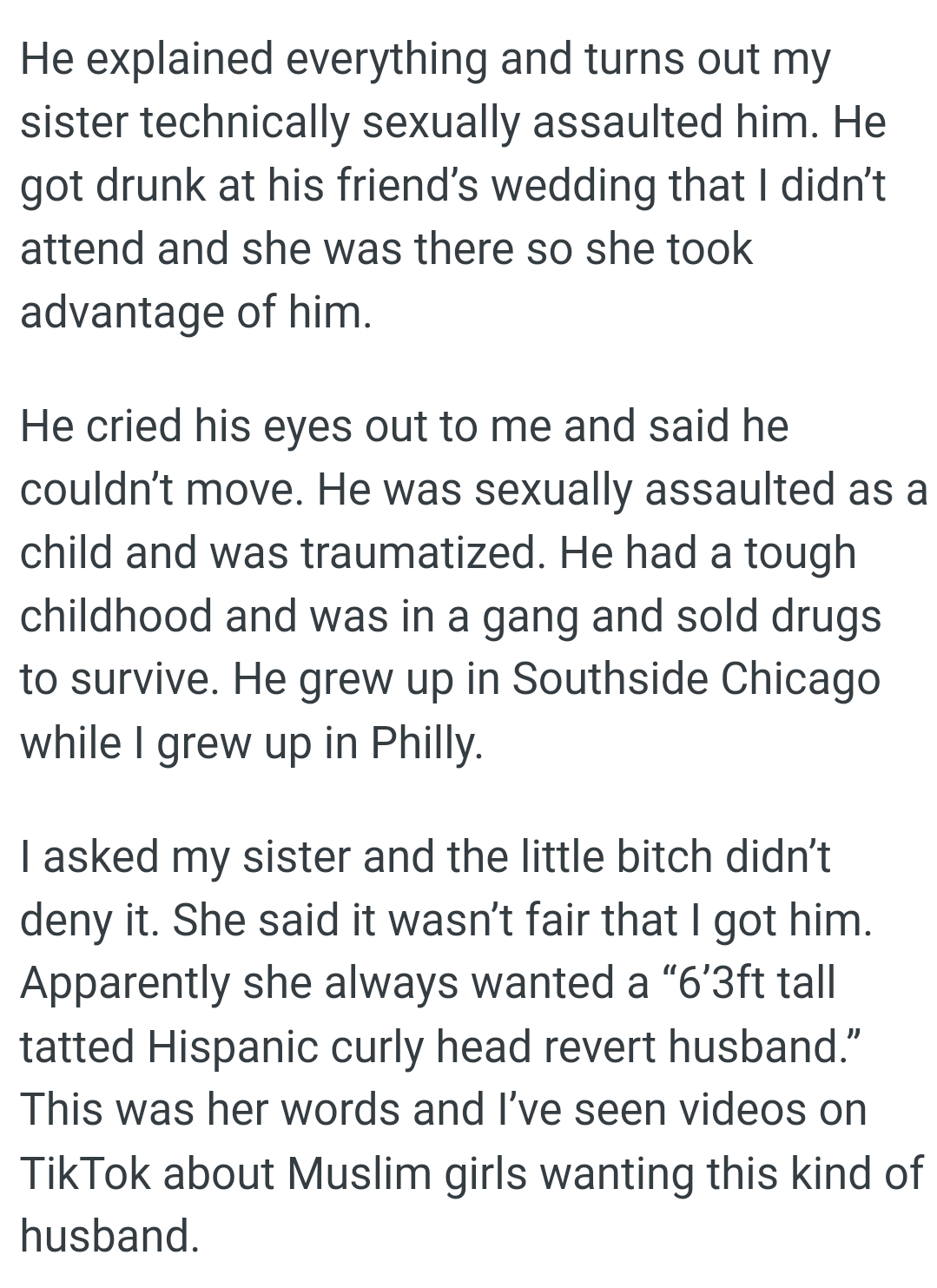 He got drunk at his friend’s wedding that the OP didn’t attend