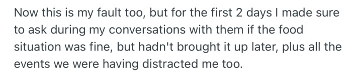 OP also made it a habit to check in with him on the food situation at home