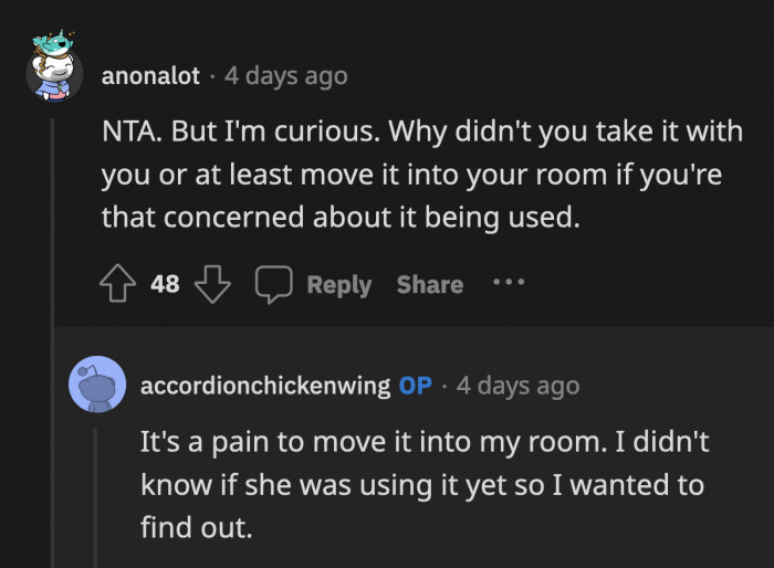 It would be inconvenient for OP to keep his face wash in his room, plus he wanted to be sure that his roommate was indeed using the product