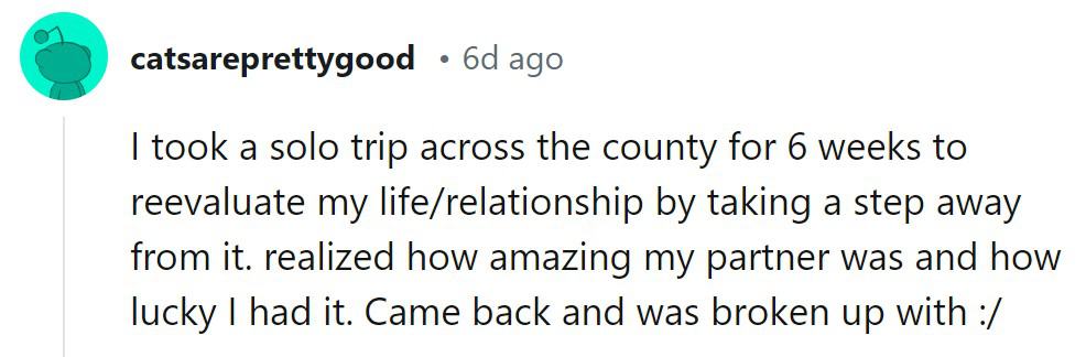 Solo trip for six weeks