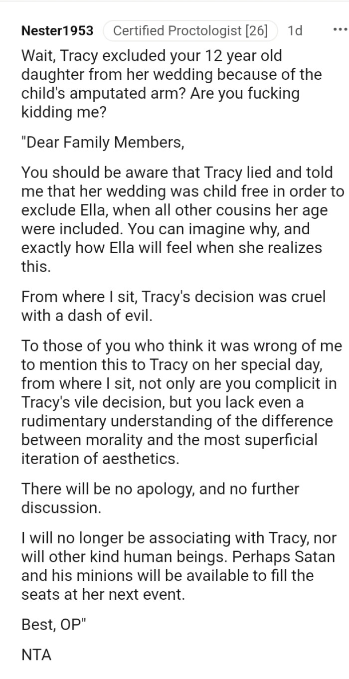 OP's Sister's Decision Was Cruel with a Dash of Cruelty