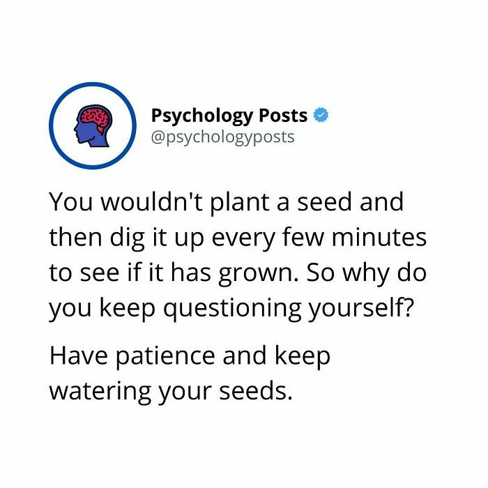 Trust the seed that you planted in yourself.