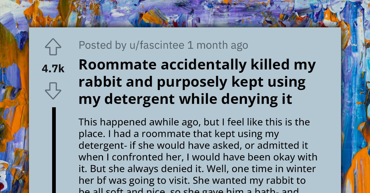 Redditor Gets Revenge On Her Roommate For Giving Her Pet Rabbit A Bath And Leaving Him To Freeze To Death