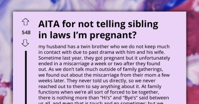 AITA For Not Telling My In-Laws I’m Pregnant