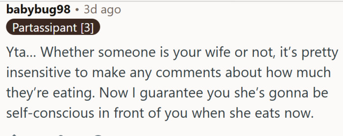 Wife or not - that's insensitive