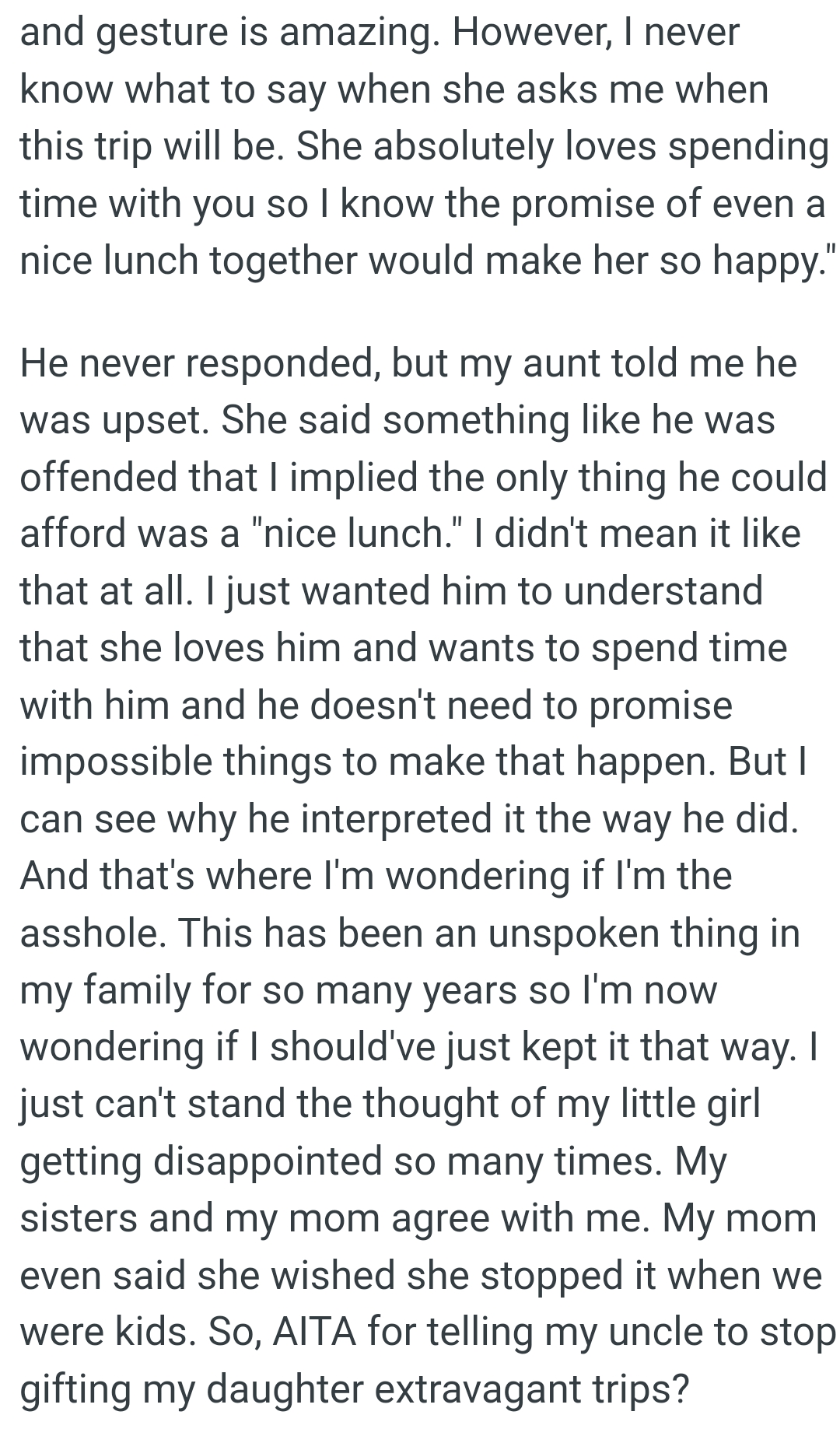 This Has Been an Unspoken Issue in the OP's Family for So Many Years