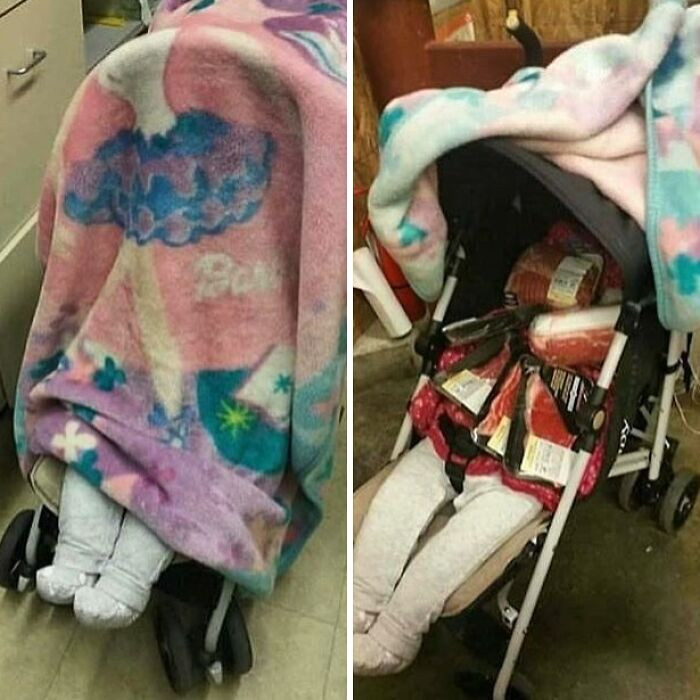 "A Suspicious Supermarket Worker Found This In A Baby Carriage"