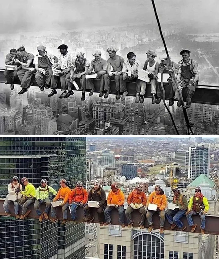 22. Perched among the clouds, 1932 compared to the present day