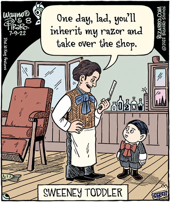 18. It's a horror movie about a crazed barber called Sweeney Todd.