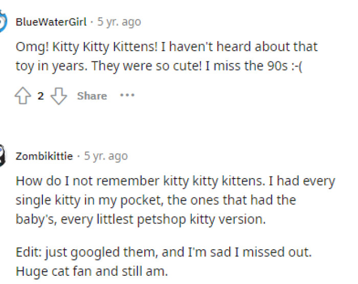 I don't remember these, but we want to know if any of you recall these little toys or if you've ever had them before.