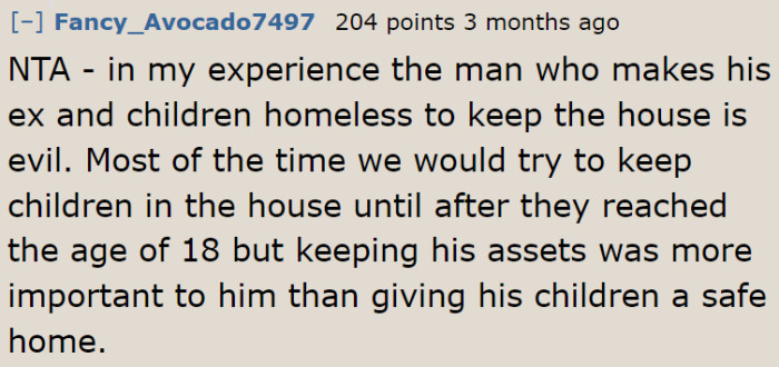 Proof that the dad is an evil person