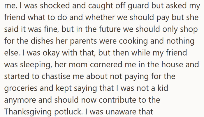 She thought the misunderstanding was resolved until the mom confronted her privately and questioned her maturity.
