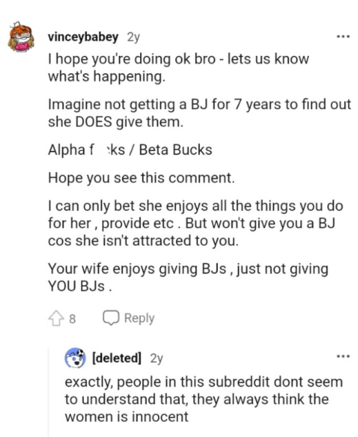 This redditor can bet she only enjoys all the things the OP does for her