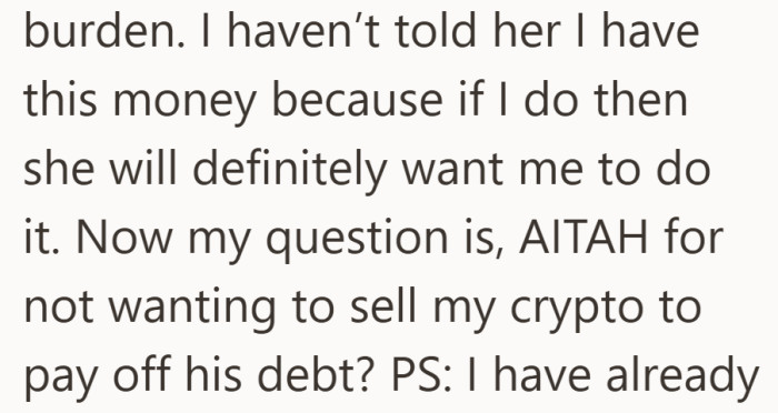 He is not just hiding money. He is trying to protect himself from a choice he knows will be expected of him.