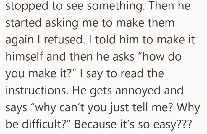 She told him to check the packet. He wanted her to walk him through it instead.