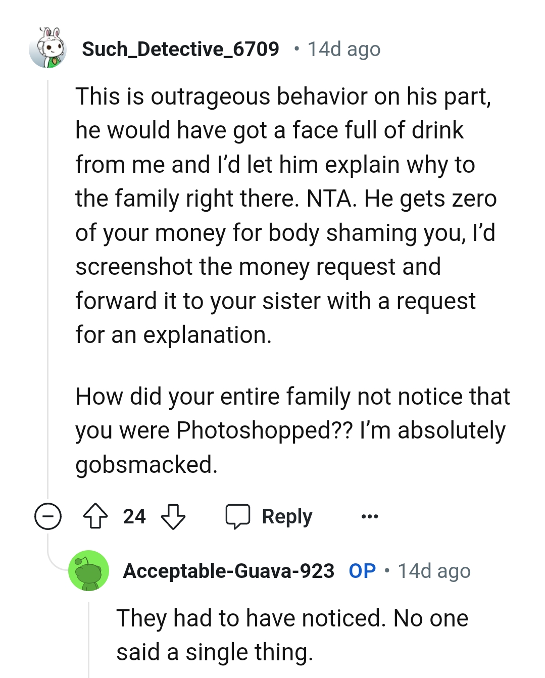 He gets none of the OP's money for editing her