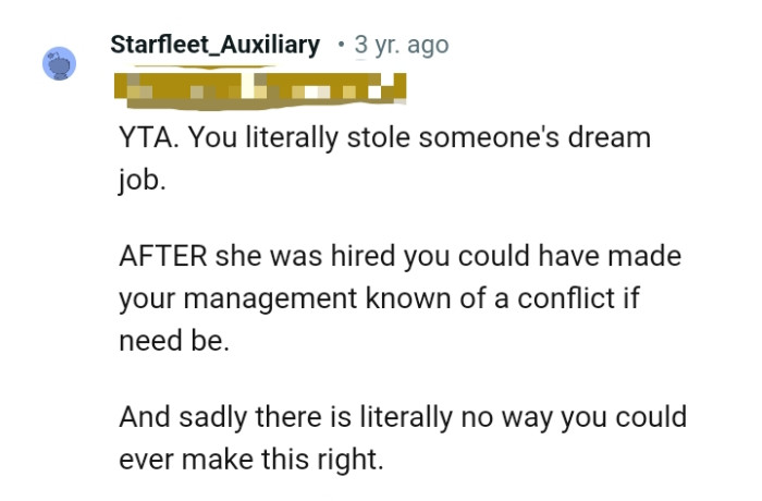 OP can't make this right