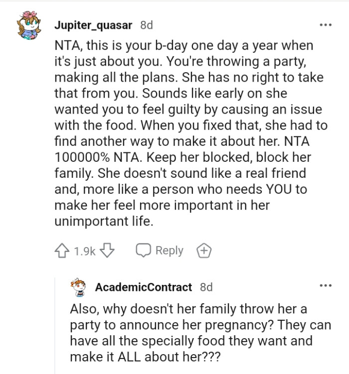 Keeping her and her family blocked