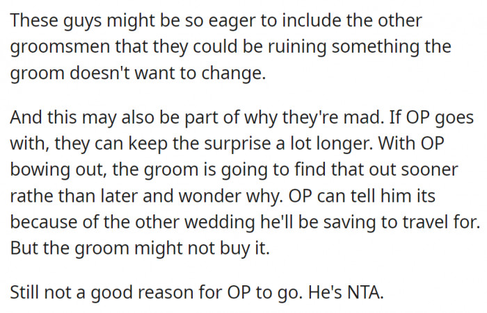 The groom might finally realize what's going on