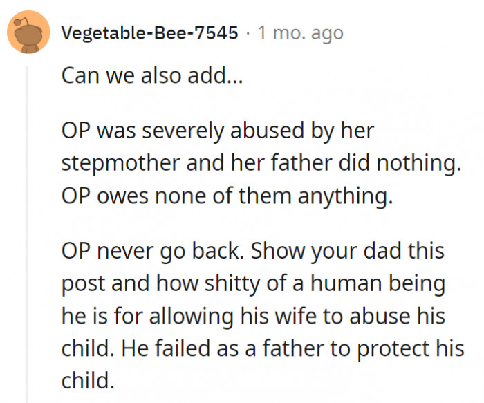 2. OP especially doesn't owe his dad anything