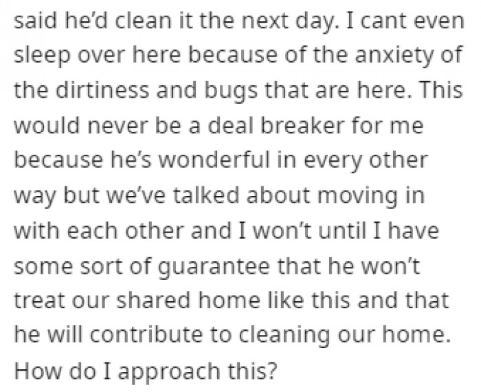 OP can't sleep over at his place anymore because of the anxiety caused by the presence of so many bugs