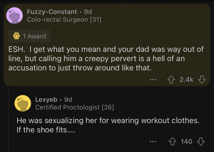 That's a serious thing to accuse your dad of.