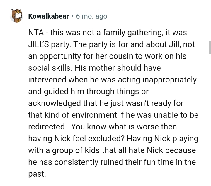 His mom should have intervened