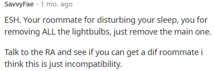 I personally agree with ESH because they both could be a bit more considerate of each other.