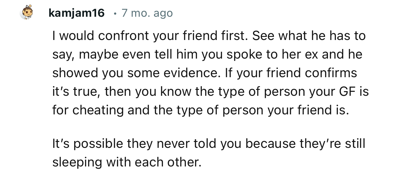 “It’s possible they never told you because they’re still sleeping with each other.”