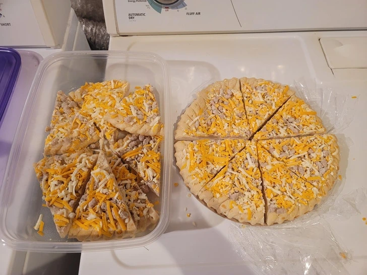 17. Slice a frozen pizza into individual portions before refreezing, so you can easily grab and cook only what you need later.