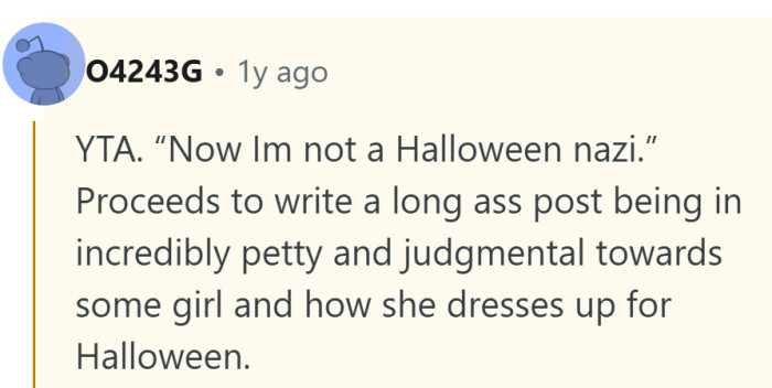 They saw what many others did—the post felt less about costumes and more about personal judgment.